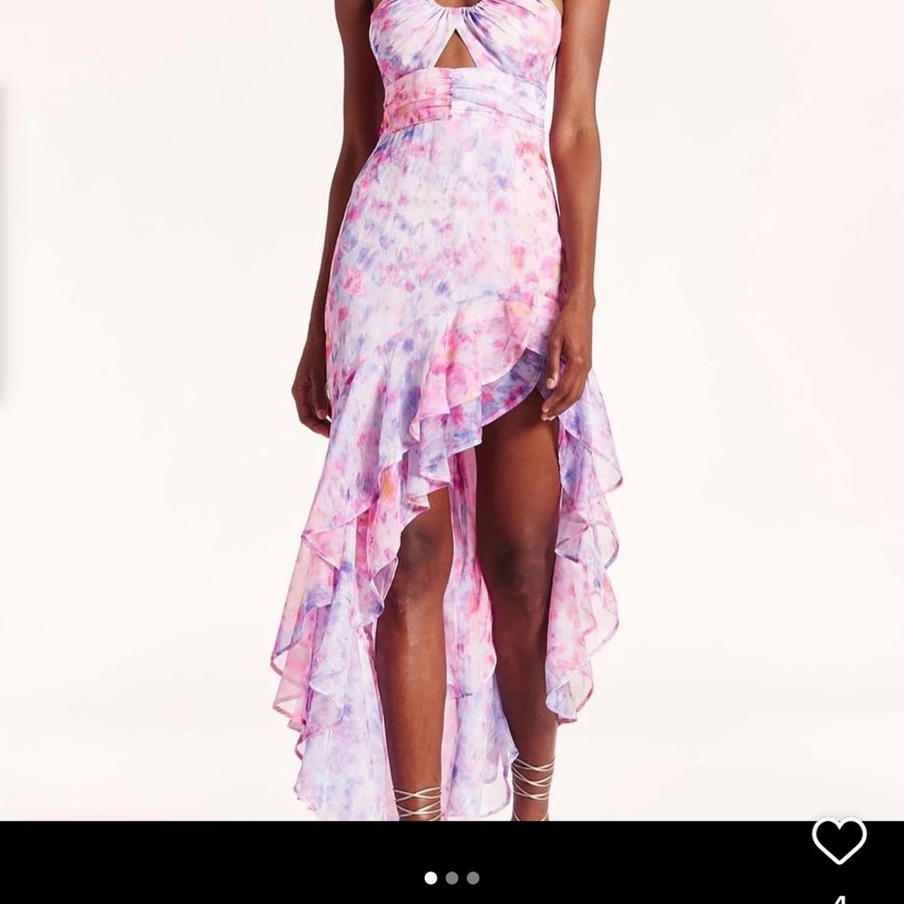 Amanda Uprichard Pink and Purple High Low Cocktail Dress